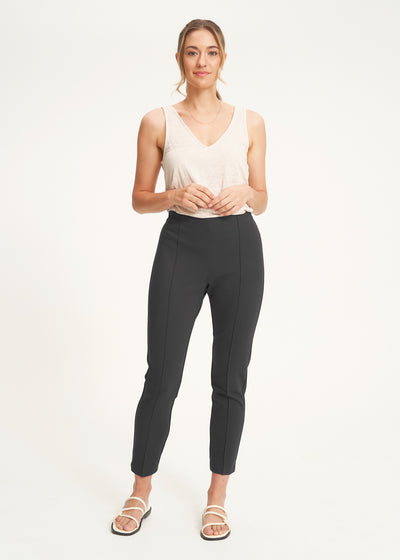 ToBeInStyle Women's Timeless Basic Versatile Skinny Fit 5-Pocket Zip-Up  Ponte Pants